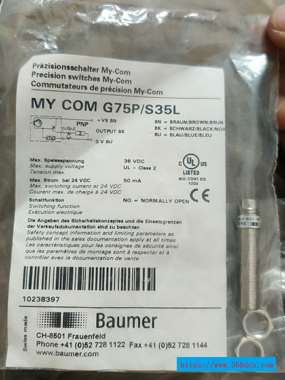 BAUMER MY COM G75P/S35L yeni