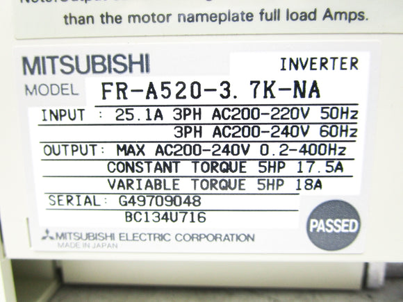 Mitsubishi FR-A520-3.7K-NA