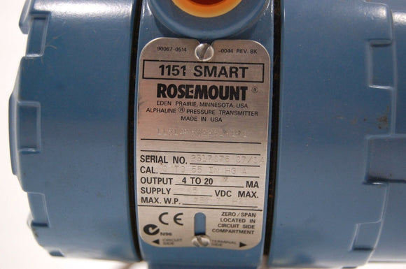 ROSEMOUNT 1151AP5S22S1M1B1, 1151-0054-0052